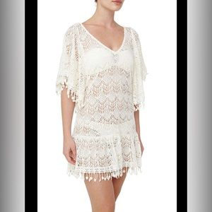 Eberjey White Crochet Swim Coverup